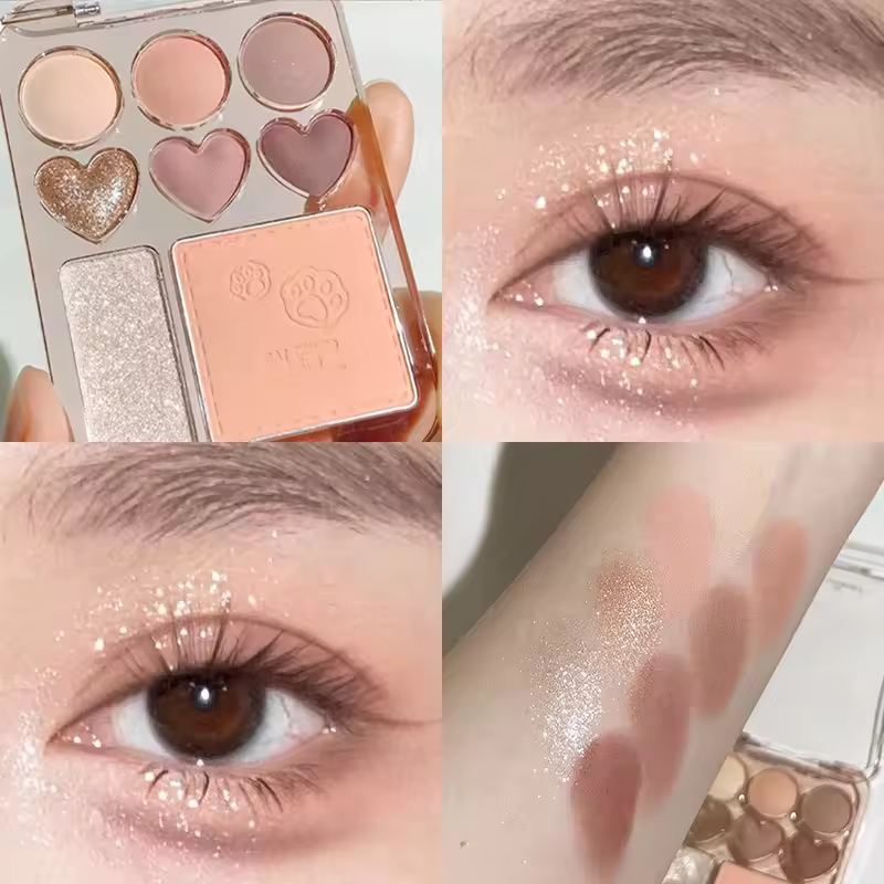 8-Color Pink Orange Eyeshadow Palette